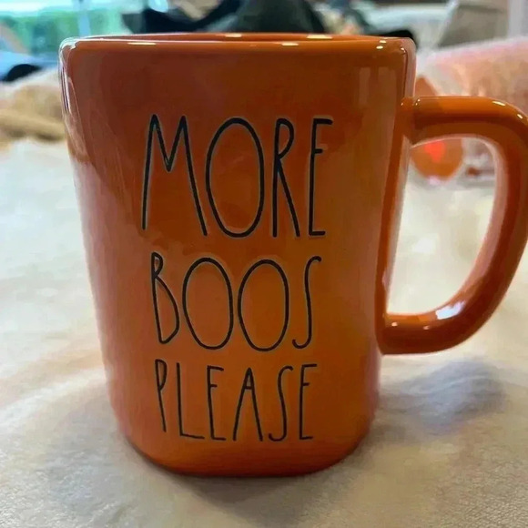 Rae Dunn Halloween 'More Boos Please' Orange Ceramic Coffee Mug - Fun Holiday - Picture 2 of 6